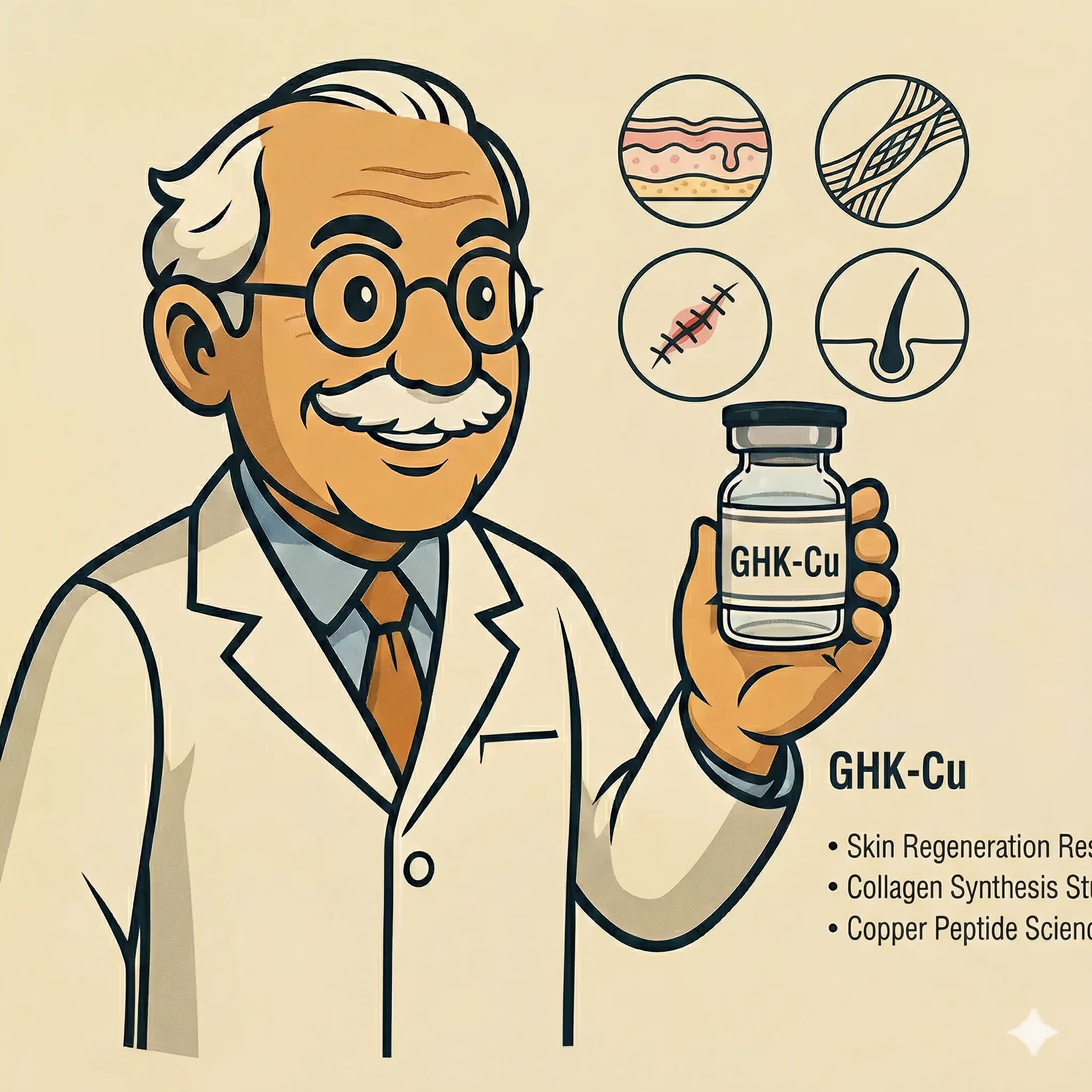 GHK-Cu: Copper Peptide Research in Tissue Regeneration - peptide research illustration