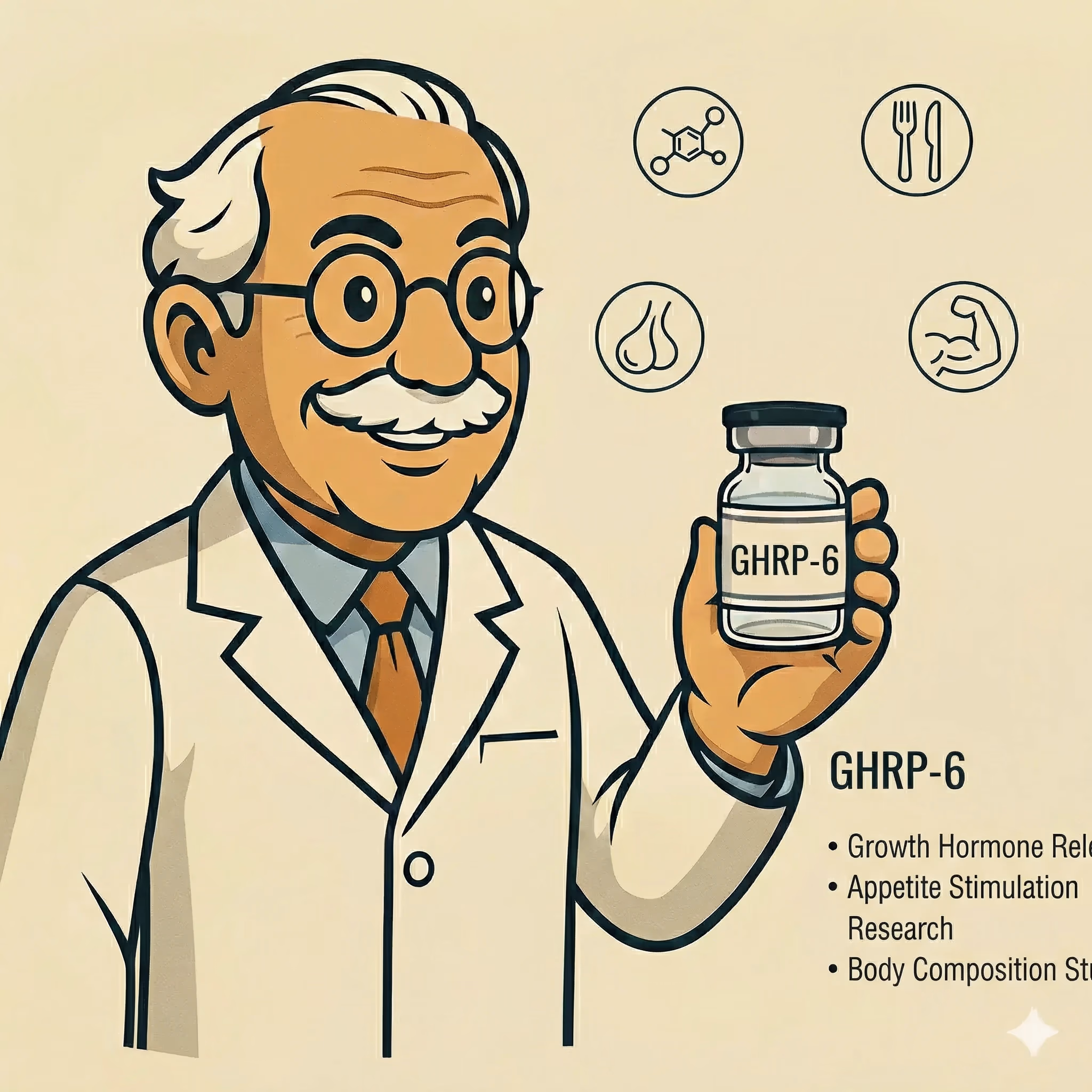 GHRP-2 vs GHRP-6: Comparative Research Analysis - peptide research illustration
