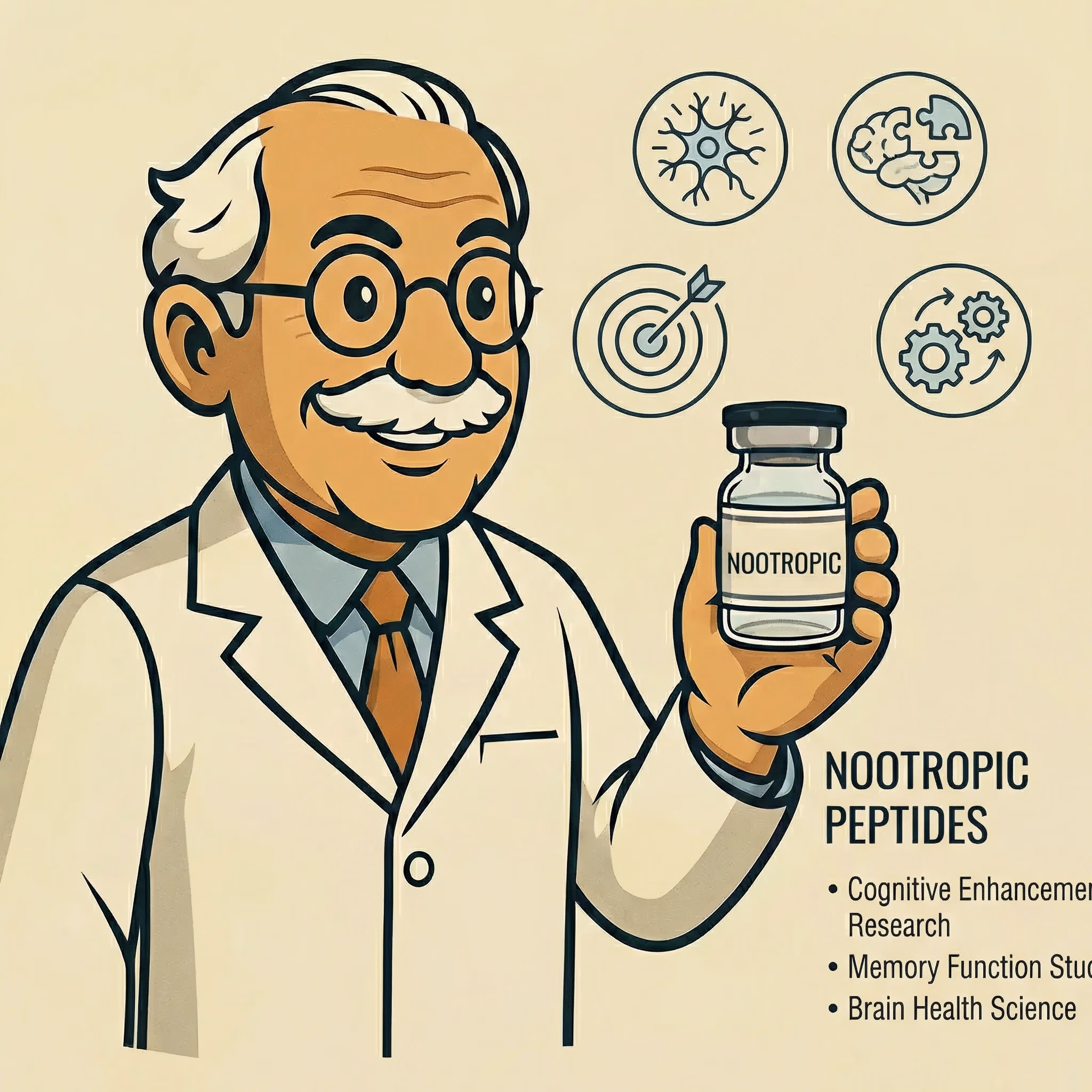 Neuroprotective Peptide Mechanisms - peptide research illustration