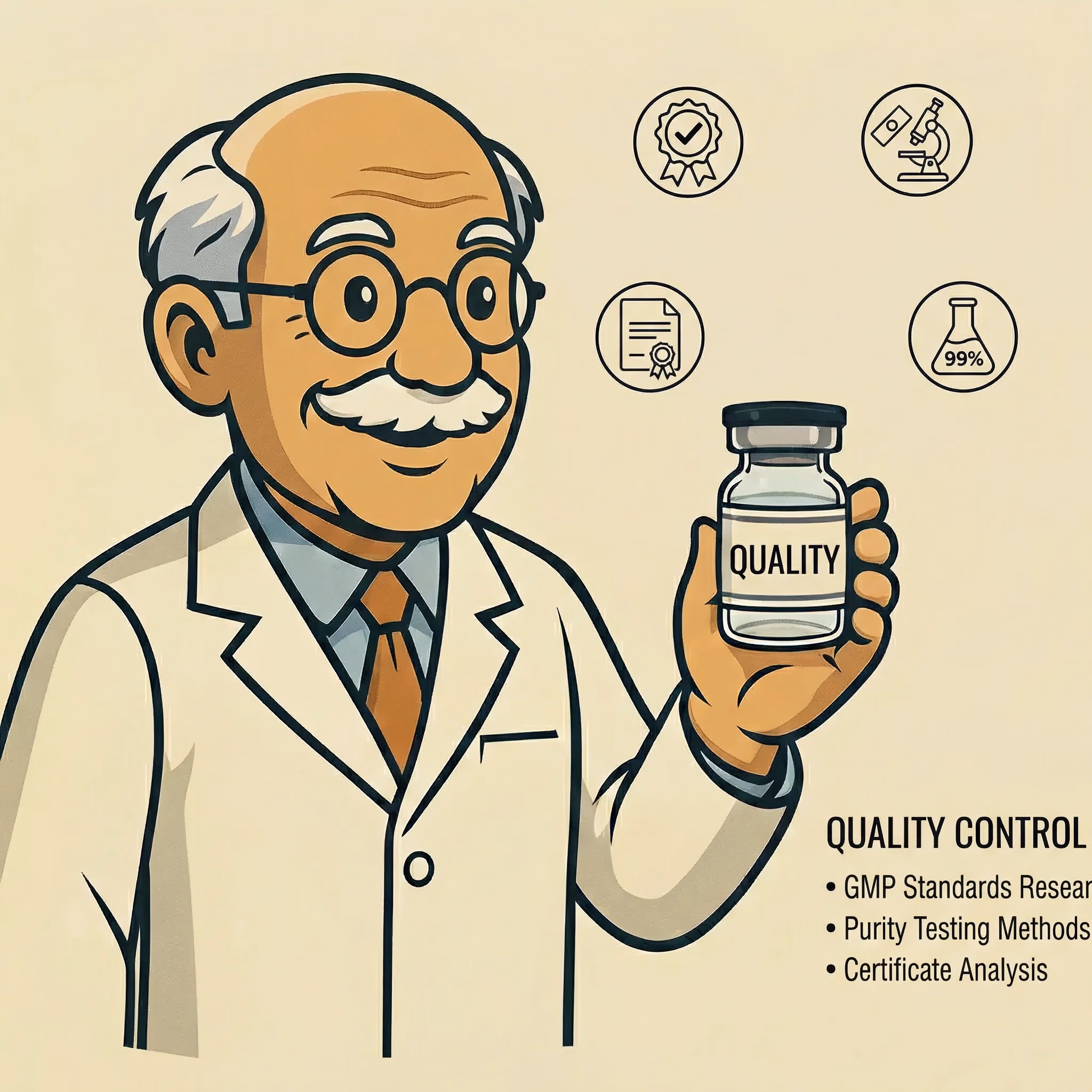Quality Control in Peptide Manufacturing - peptide research illustration
