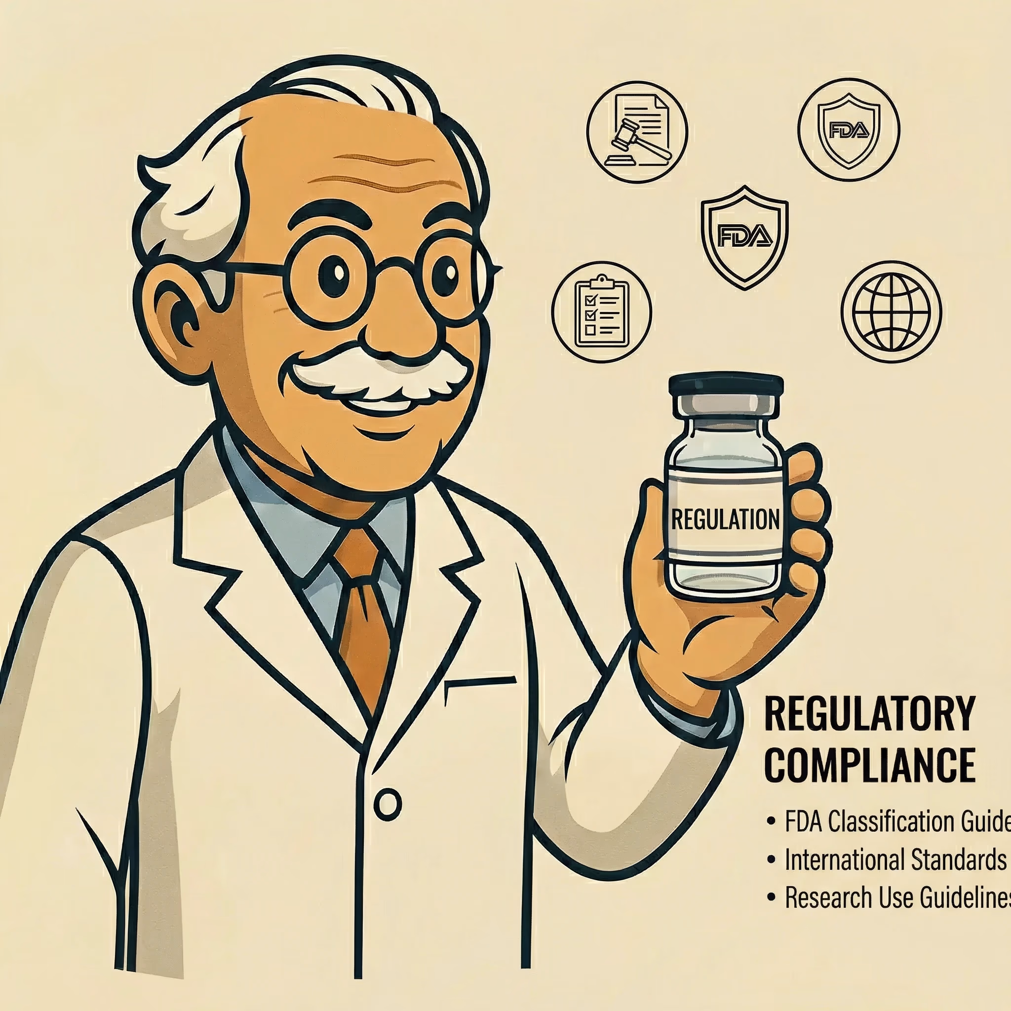 Regulatory Compliance Guidelines - peptide research illustration