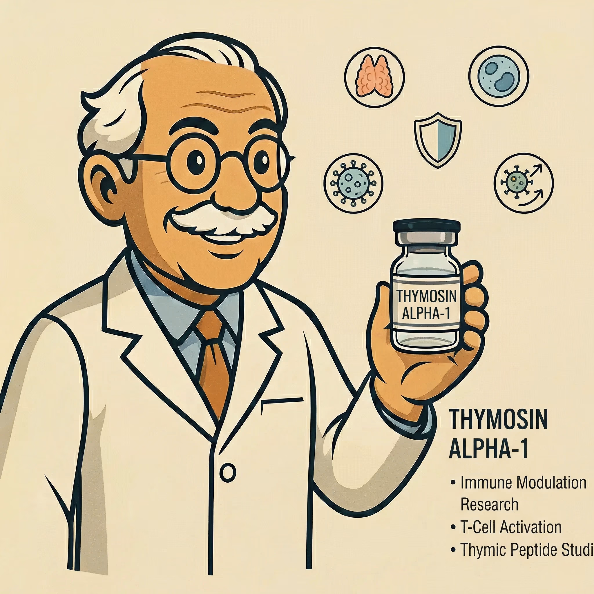 Thymosin Alpha-1: Immune Modulation Research and Applications - peptide research illustration