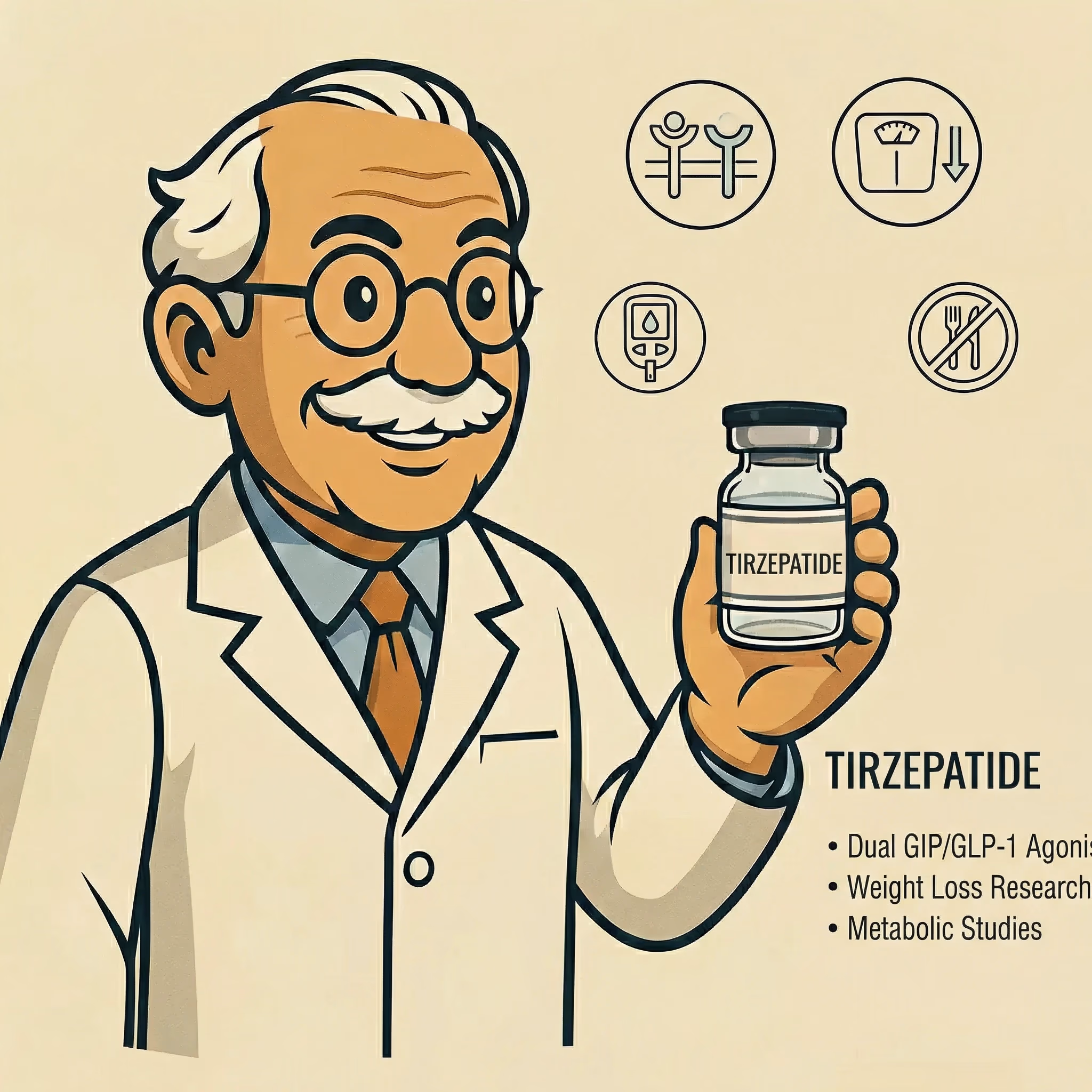 Tirzepatide vs Traditional GLP-1 Agonists - peptide research illustration